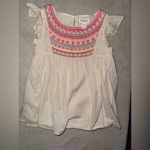 Girls' White Ruffle Sleeve Top